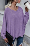 Tie Plunging Back Dolman Sleeve Oversize Top