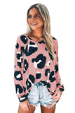 Leopard Print Long Sleeve Loose Top