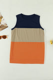 Color Block Crew Neck Tank Top