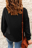 Cowl Neck Drop Shoulder Sweatshirt