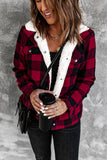 Plaid Print Fleece Button Jacket