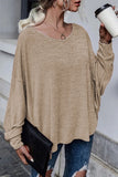 Tie Plunging Back Dolman Sleeve Oversize Top