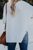 V Neck 3/4 Sleeve High Low Hem Shirt