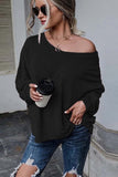 Tie Plunging Back Dolman Sleeve Oversize Top