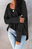 Waffle Knit Splicing Buttons Long Sleeve Top