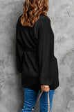 Robe Style Rib Knit Pocketed Cardigan with Belt