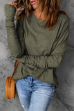 Crew Neck Thumb Hole Sleeve Top