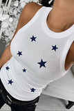 Star Print Round Neck Tank Top