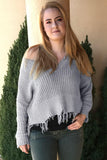 Tainted Love Cotton Distressed Sweater