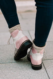 Color Block Patchwork Hiking Bootie