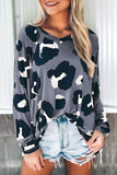 Leopard Print Long Sleeve Loose Top