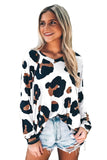 Leopard Print Long Sleeve Loose Top