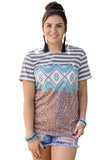 Striped Aztec Dotted Mixed Prints Tee