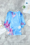 Sky Blue Tie Dyed Twist Knot Girl's Long Sleeve Top