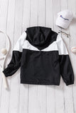 Color Block Zipper Long Sleeve Hoodie with Pocket