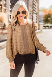 Polka Dot Lace Lantern Sleeve Blouse