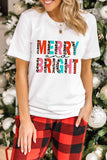 Merry and Bright Leopard Print Short Sleeve Graphic Tee