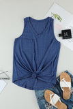 V Neck Racerback Tank Top with Pocket