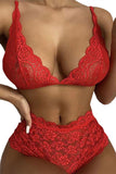 Deep V Wireless Lace Bralette Set