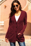 Front Pocket and Buttons Closure Cardigan