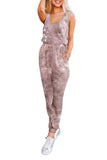 Tie Dye Drawstring Jogging Jumpsuit