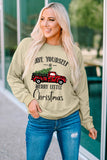 SANTA BABY Leopard Print Letter Graphic Sweatshirt