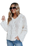 Drop Shoulder Loose Sweater with Hooded