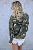 Light Green Camo Print Pullover Hoodie