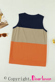 Color Block Crew Neck Tank Top