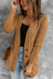 Front Pocket and Buttons Closure Cardigan