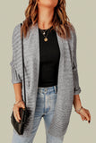 Ribbed Open Front Knit Cardigan