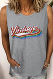 Vintage Graphic Crew Neck Tank Top