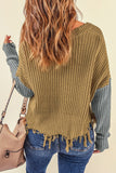 Tainted Love Cotton Distressed Sweater