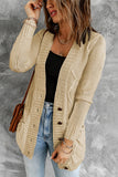 Front Pocket and Buttons Closure Cardigan