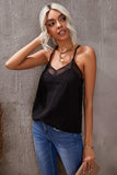 Lacy V Neck Swiss Dot Tank