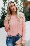 Tainted Love Cotton Distressed Sweater