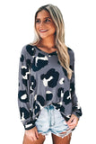 Leopard Print Long Sleeve Loose Top