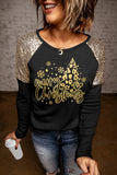 Christmas Scene Foil Graphic Long Sleeve Top