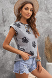 Palm Leaves Crew Neck Tank