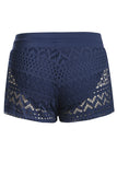 Lace Shorts Attached Swim Bottom