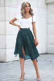 Fashion Print Side Slit Pleated Maxi Skirt