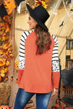 Halloween Skeletons Stripes Leopard Long Sleeve Top