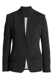 Notch Collar Long Sleeve Shoulder Pad Blazer