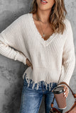 Tainted Love Cotton Distressed Sweater