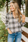 Khaki Chest Pocket Plaid Pattern Long Sleeve Shirt