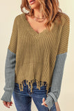 Tainted Love Cotton Distressed Sweater