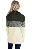 Cowl Neck Color Blocked Sweater