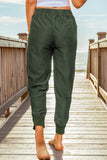 Army Green Elastic Waist Jogger Pants with Pockets