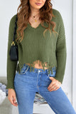 Tainted Love Cotton Distressed Sweater