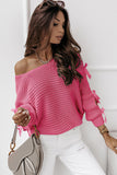 Butterfly Applique Cutout Sleeves Pullover Sweater